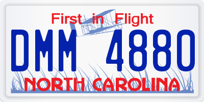 NC license plate DMM4880