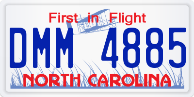 NC license plate DMM4885