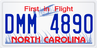 NC license plate DMM4890