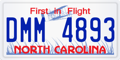 NC license plate DMM4893