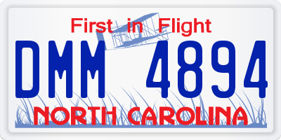 NC license plate DMM4894