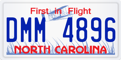 NC license plate DMM4896