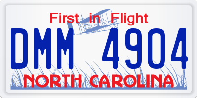 NC license plate DMM4904