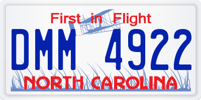 NC license plate DMM4922