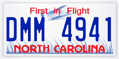 NC license plate DMM4941