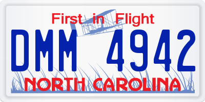NC license plate DMM4942