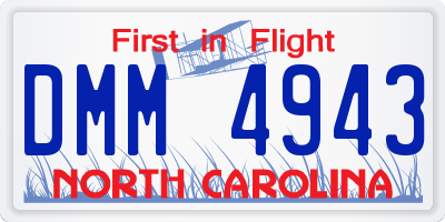 NC license plate DMM4943