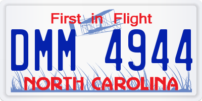 NC license plate DMM4944