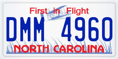 NC license plate DMM4960
