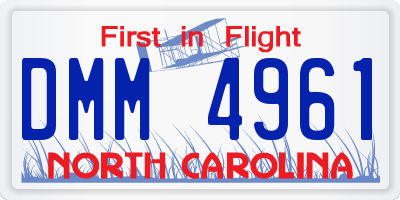 NC license plate DMM4961