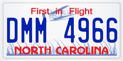 NC license plate DMM4966
