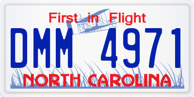 NC license plate DMM4971