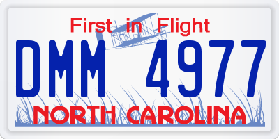 NC license plate DMM4977