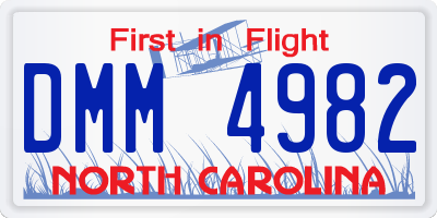 NC license plate DMM4982