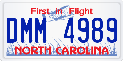 NC license plate DMM4989