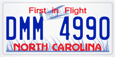 NC license plate DMM4990