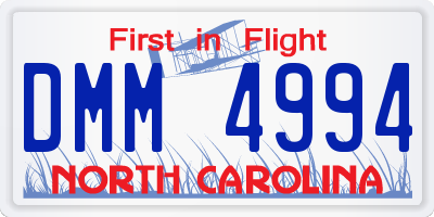 NC license plate DMM4994