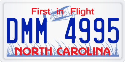 NC license plate DMM4995