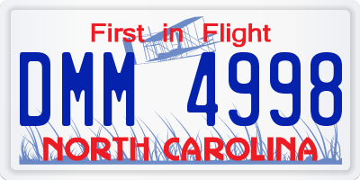 NC license plate DMM4998