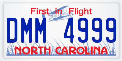 NC license plate DMM4999