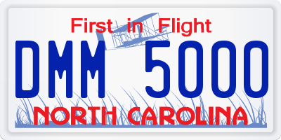 NC license plate DMM5000