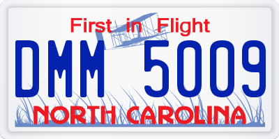 NC license plate DMM5009