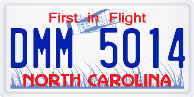 NC license plate DMM5014