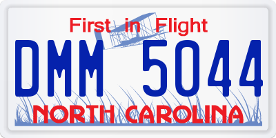 NC license plate DMM5044