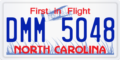NC license plate DMM5048