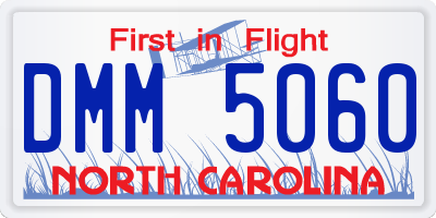 NC license plate DMM5060