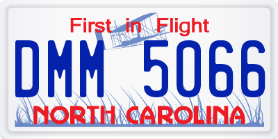 NC license plate DMM5066