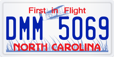 NC license plate DMM5069