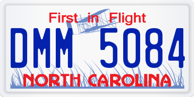 NC license plate DMM5084