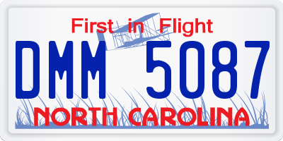 NC license plate DMM5087