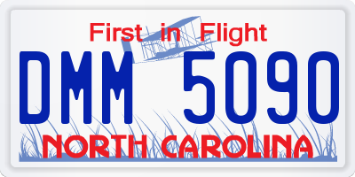 NC license plate DMM5090
