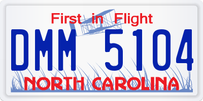 NC license plate DMM5104