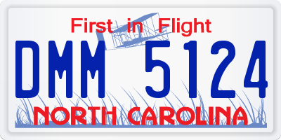 NC license plate DMM5124