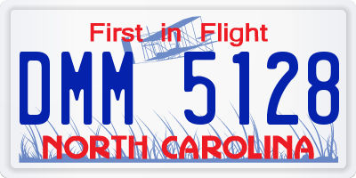 NC license plate DMM5128