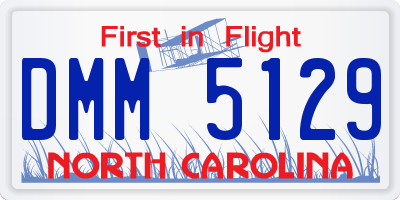 NC license plate DMM5129
