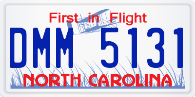 NC license plate DMM5131