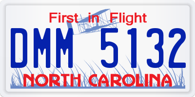 NC license plate DMM5132