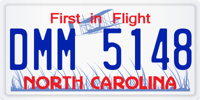 NC license plate DMM5148