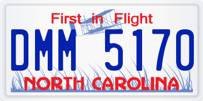 NC license plate DMM5170