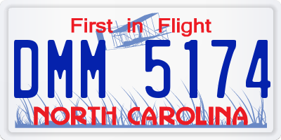NC license plate DMM5174