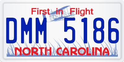 NC license plate DMM5186