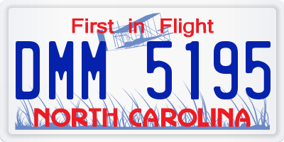 NC license plate DMM5195