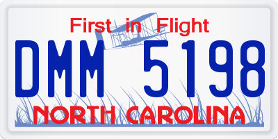 NC license plate DMM5198