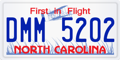 NC license plate DMM5202