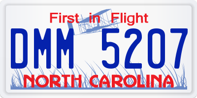 NC license plate DMM5207