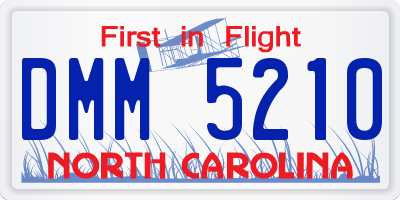 NC license plate DMM5210